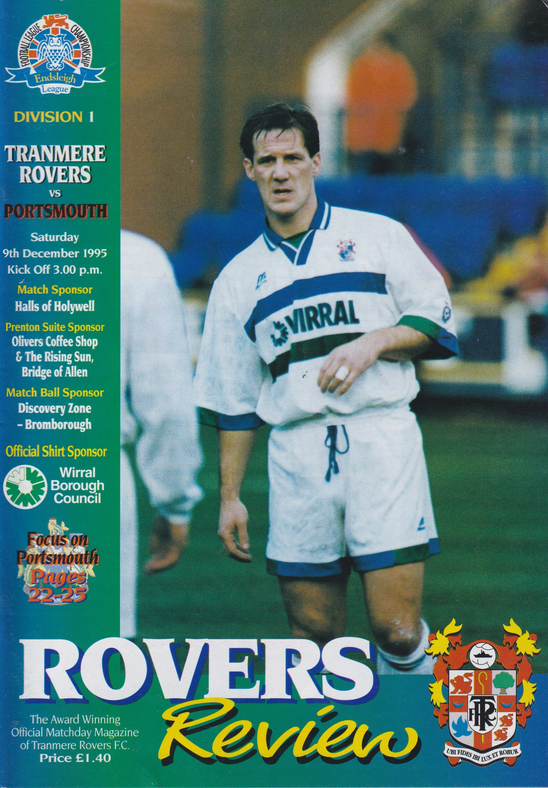 Tranmere Rovers v Portsmouth match programme
